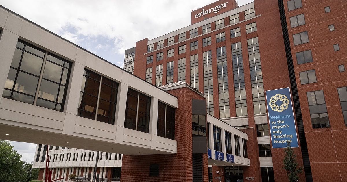 The Erlanger Hospital campus in Chattanooga, Tennessee, where the ZERA autonomous logistics robot begins its pilot deployment.